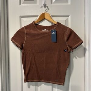 Hollister brown baby tee size small